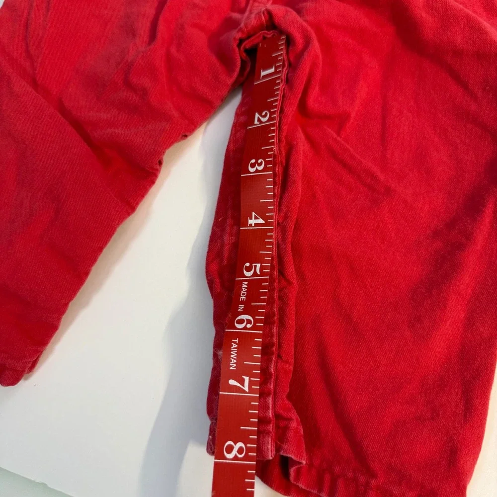 Vintage 90s Red Oshkosh B'gosh Overalls Brass Buckles 18 months Unisex